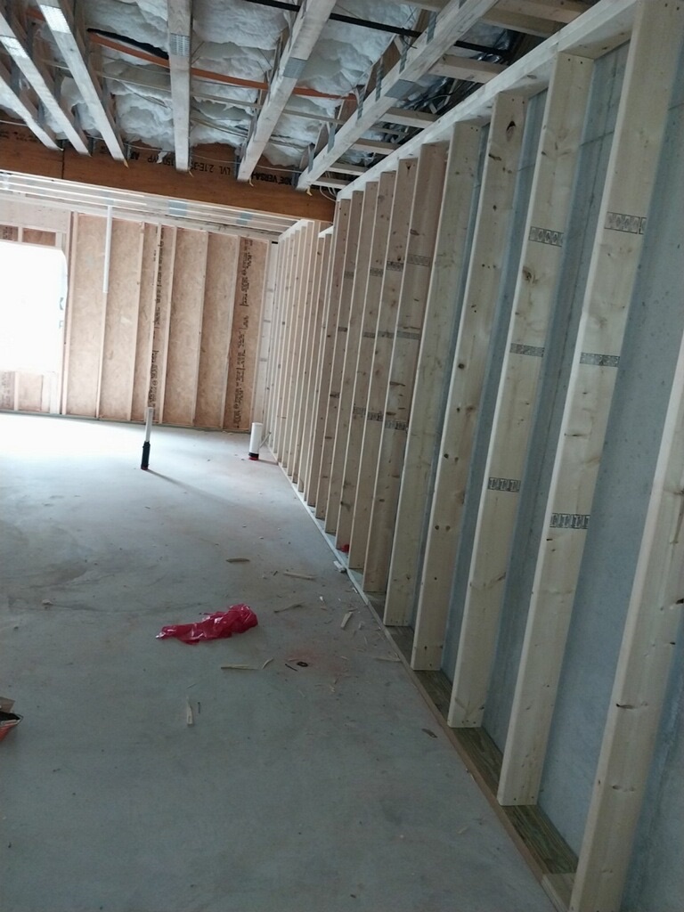 Long wall, straight and plumb