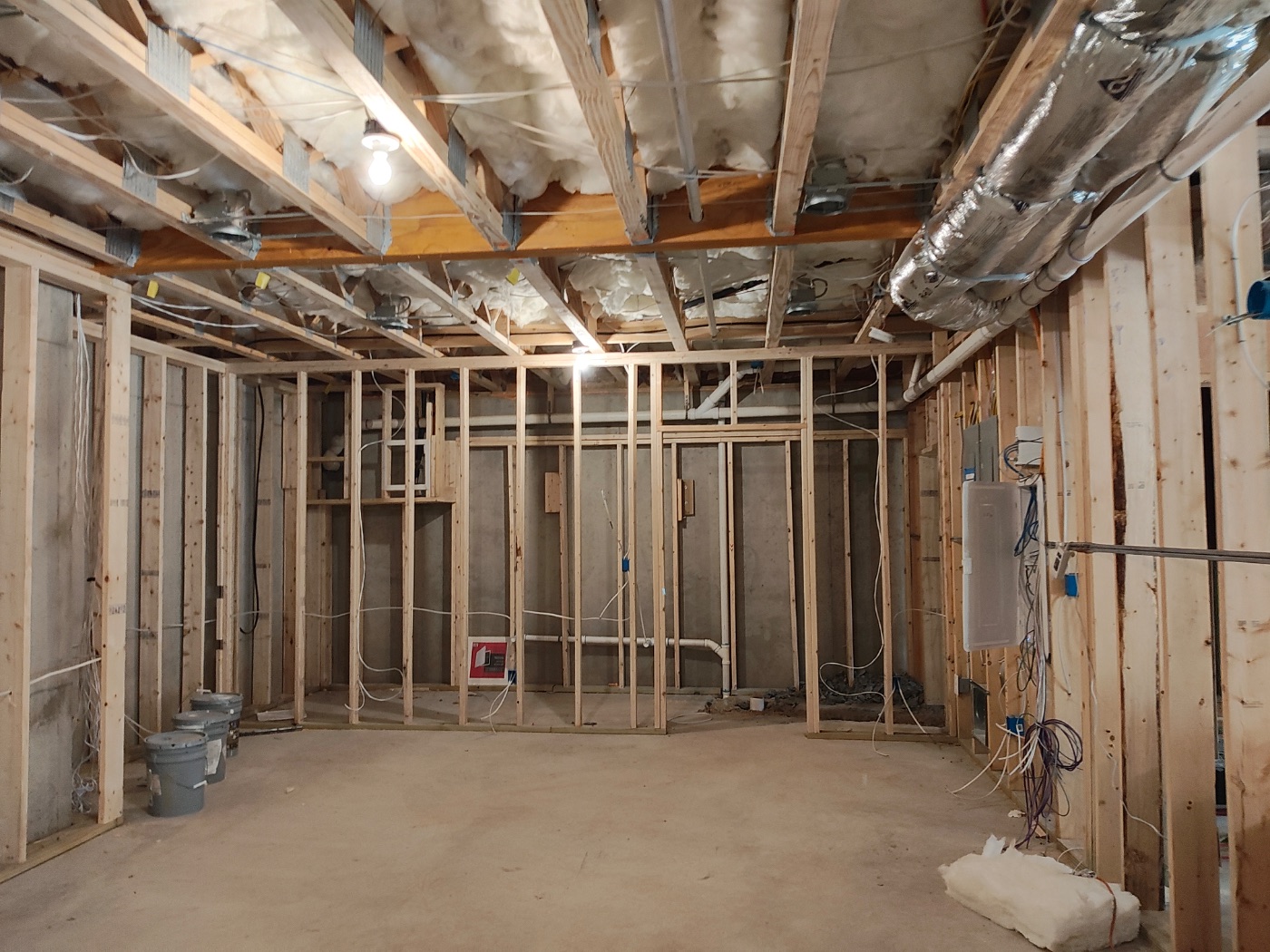 Recessed cans set on the joist line